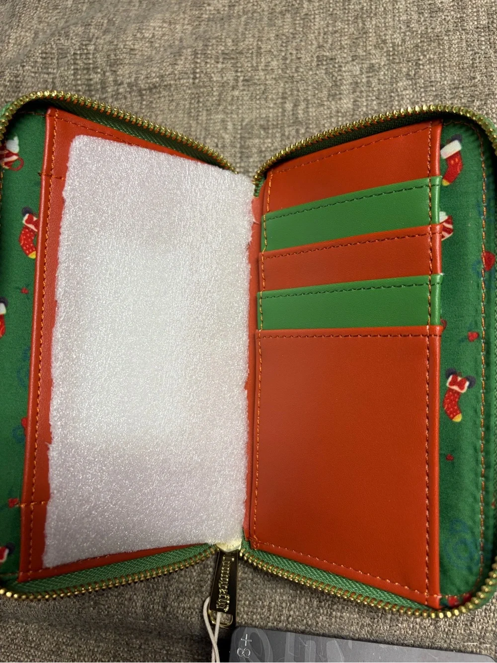 LOUNGEFLY DISNEY MICKEY MINNIE HOT COCOA FIREPLACE ZIP AROUND WALLET, NEW!